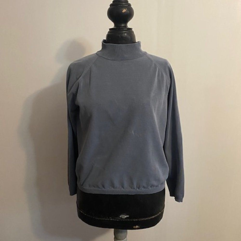 Laura Ashley Gray Knit pullover turtleneck, size L
